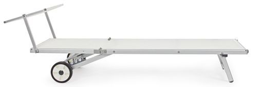 Chaise longue pliante avec roues en aluminium Jorgia - Lot de 2 - Photo n°2; ?>