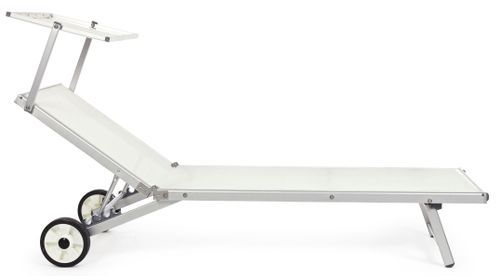 Chaise longue pliante avec roues en aluminium Jorgia - Lot de 2 - Photo n°3; ?>