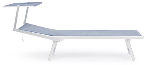 Chaise longue pliante en aluminium bleu Jorgia - Lot de 2 - Photo n°2; ?>