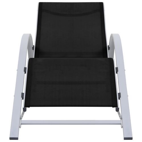 Chaise longue Textilène et aluminium Noir - Photo n°2; ?>