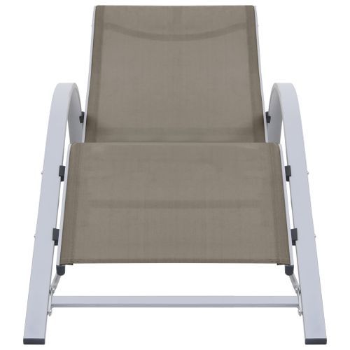 Chaise longue Textilène et aluminium Taupe - Photo n°2; ?>