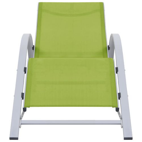 Chaise longue Textilène et aluminium Vert - Photo n°2; ?>