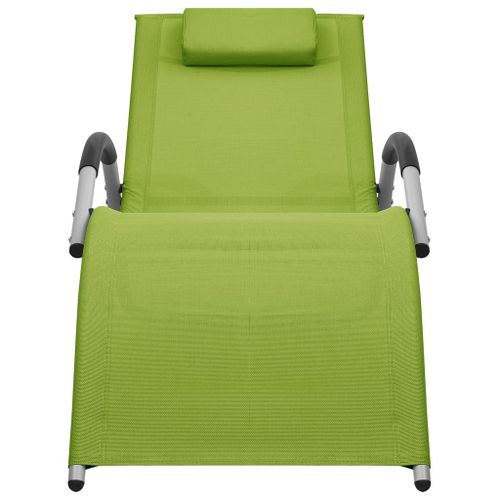 Chaise Longue Textilène Vert Et Gris 14 Chaise longue Textilène Vert et gris - Photo n°2; ?>