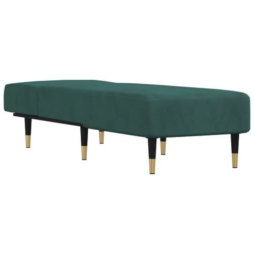 Chaise longue vert foncé velours - Photo n°3; ?>