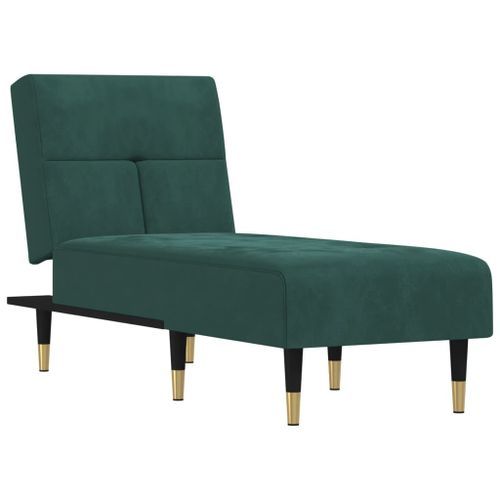 Chaise longue vert foncé velours - Photo n°2; ?>