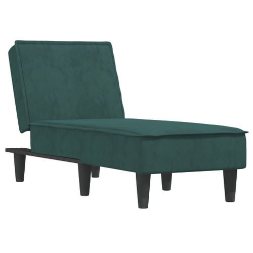 Chaise longue vert foncé velours - Photo n°2; ?>