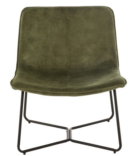 Chaise lounge métal vert Livia L 71 cm - Photo n°2; ?>