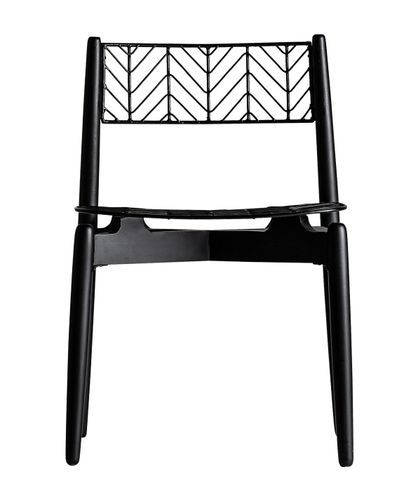 Chaise mahogany massif noir et assise métal Lial - Photo n°2; ?>