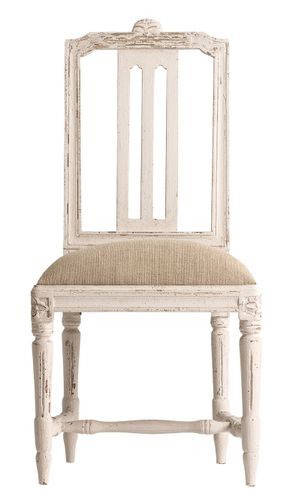 Chaise manguier massif blanc et assise tissu beige Brook - Lot de 2 - Photo n°2; ?>