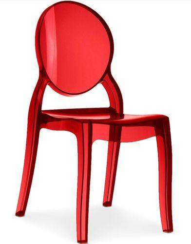 Chaise médaillon empilable plexiglas rouge Darius - Lot de 4 - Photo n°2; ?>