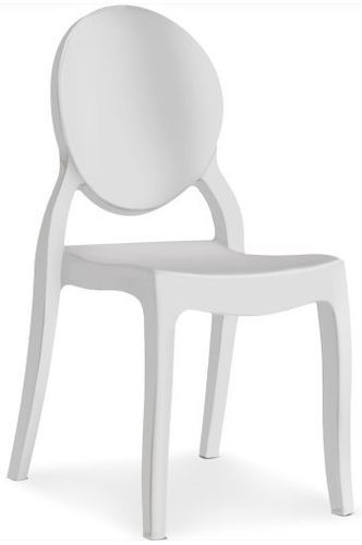 Chaise médaillon polypropylène blanc Darius - Lot de 4 - Photo n°2; ?>