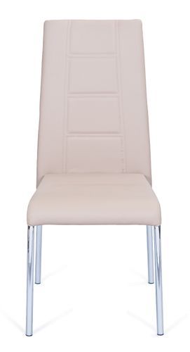 Chaise métal chromé beige Zelie - Lot de 4 - Photo n°2; ?>