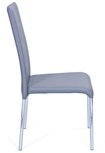 Chaise métal chromé grise Zelie - Lot de 4 - Photo n°3; ?>
