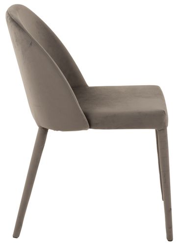 Chaise métal gris textile Carlito L 58 cm - Photo n°3; ?>