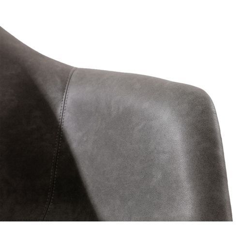 Chaise métal noir laqué et simili cuir beige Karry - Photo n°2; ?>