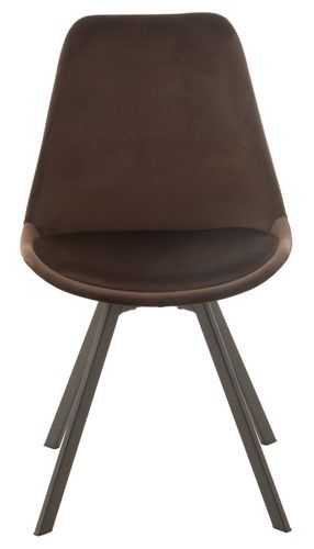 Chaise métal textile marron foncé Helena L 55 cm - Photo n°2; ?>