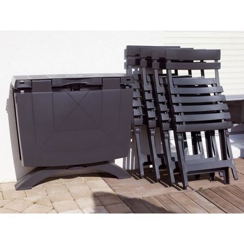 Chaise Miami pliante - Anthracite - Photo n°2; ?>