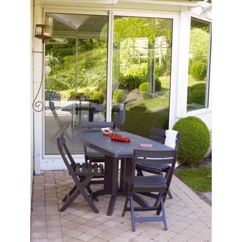 Chaise Miami pliante - Anthracite - Photo n°3; ?>