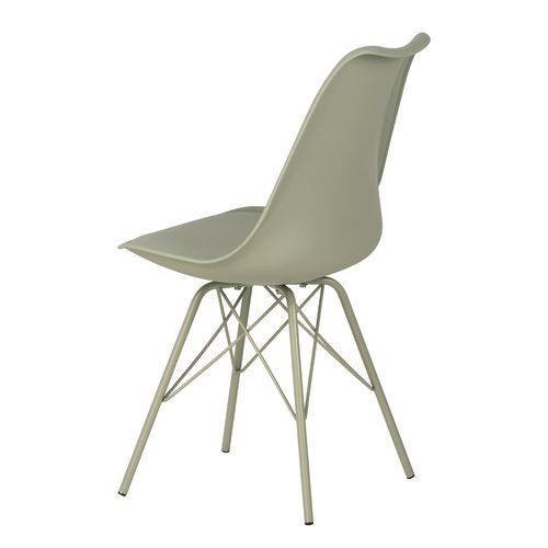 Chaise moderne assise similicuir vert menthe et pieds métal vert menthe Kinda - Photo n°2; ?>