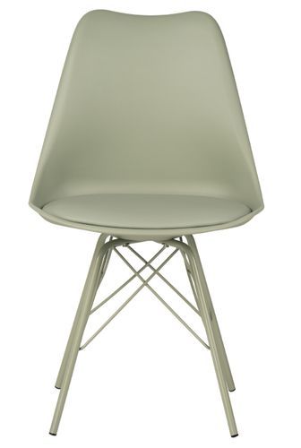 Chaise moderne assise similicuir vert menthe et pieds métal vert menthe Kinda - Photo n°3; ?>