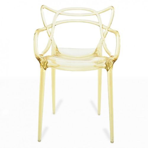 Chaise moderne avec accoudoirs doré transparent Beliano - Photo n°2; ?>