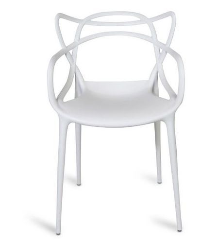 Chaise moderne avec accoudoirs polypropylène blanc Beliano - Photo n°2; ?>