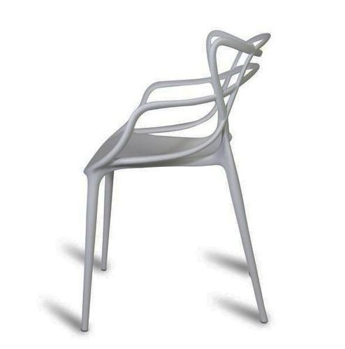 Chaise moderne avec accoudoirs polypropylène gris Beliano - Photo n°3; ?>