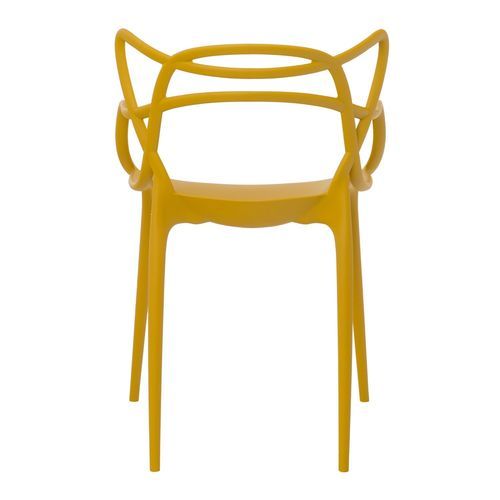 Chaise moderne avec accoudoirs polypropylène jaune Beliano - Photo n°3; ?>