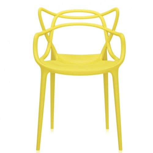 Chaise moderne avec accoudoirs polypropylène jaune vif Beliano - Photo n°2; ?>
