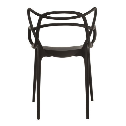 Chaise moderne avec accoudoirs polypropylène noir Beliano - Photo n°3; ?>