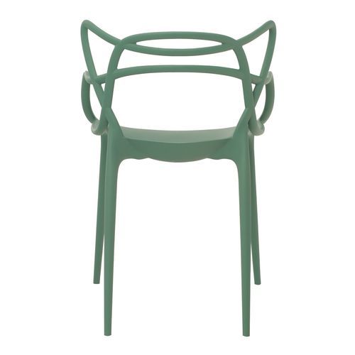 Chaise moderne avec accoudoirs polypropylène vert sapin Beliano - Photo n°3; ?>