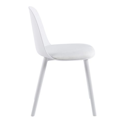 Chaise moderne blanche avec un coussin d'assise en velours blanc Koupa - Photo n°2; ?>