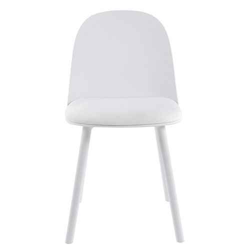 Chaise moderne blanche avec un coussin d'assise en velours blanc Koupa - Photo n°3; ?>