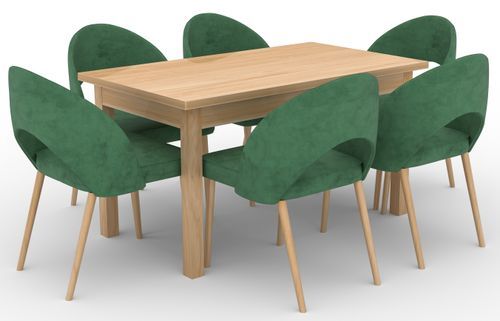 Chaise moderne en bois naturel de hêtre et tissu 34 coloris au choix Cekuza - Photo n°3; ?>