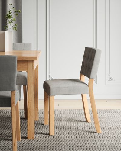 Chaise moderne en bois naturel de hêtre et tissu 34 coloris au choix Kloba - Photo n°2; ?>