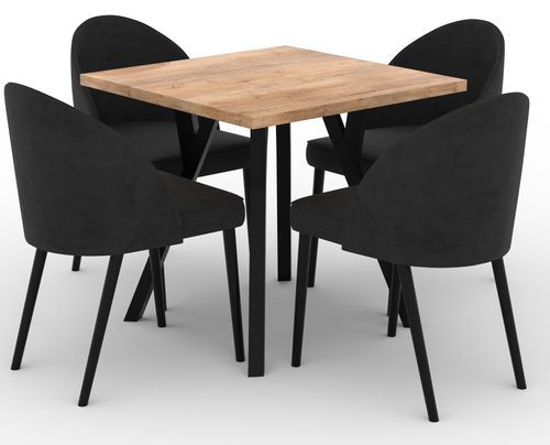 Chaise moderne en bois noir de hêtre et tissu 34 coloris au choix Luna - Photo n°3; ?>