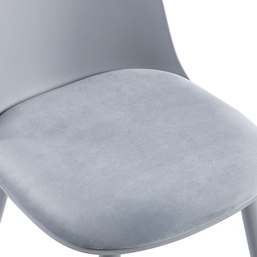 Chaise moderne gris avec un coussin d'assise en velours Koupa - Photo n°3; ?>
