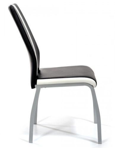 Chaise moderne noire et blanc Kazi - Lot de 4 - Photo n°2; ?>