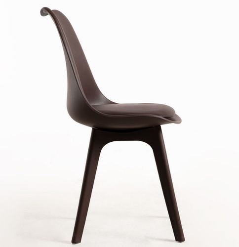 Chaise moderne polypropylène et coussin d'assise simili cuir chocolat Arko - Lot de 2 - Photo n°3; ?>