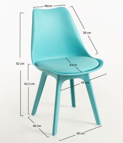 Chaise moderne polypropylène et coussin d'assise simili cuir vert Arko - Lot de 2 - Photo n°2; ?>
