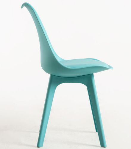 Chaise moderne polypropylène et coussin d'assise simili cuir vert Arko - Lot de 2 - Photo n°3; ?>