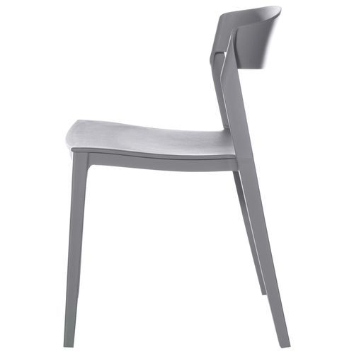 Chaise moderne polypropylène gris Adel - Photo n°3; ?>