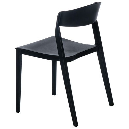 Chaise moderne polypropylène noir Adel - Photo n°2; ?>