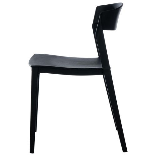 Chaise moderne polypropylène noir Adel - Photo n°3; ?>