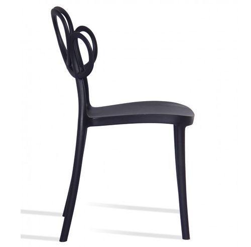 Chaise moderne polypropylène noir Maximiliano - Photo n°3; ?>