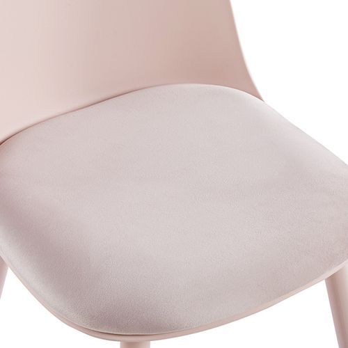 Chaise moderne rose pale avec un coussin d'assise en velours Koupa - Photo n°3; ?>