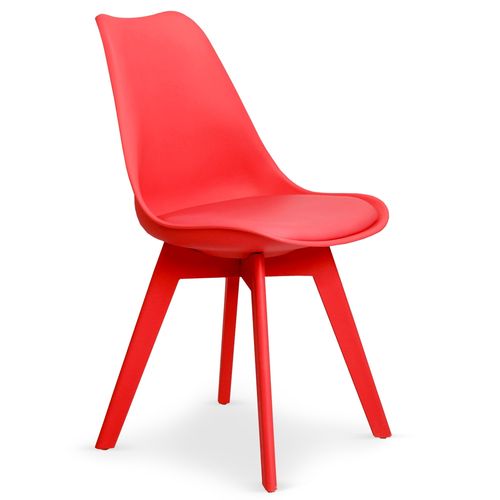 Chaise moderne Rouge Plaza - Lot de 2 - Photo n°2; ?>