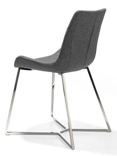 Chaise moderne simili cuir et pieds acier chromé Dana - Lot de 4 - Photo n°2; ?>