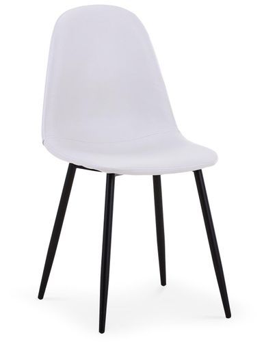 Chaise moderne similicuir blanc pieds métal noir Garo - Lot de 4 - Photo n°2; ?>