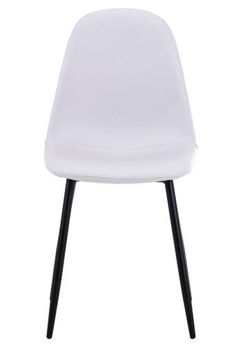 Chaise moderne similicuir blanc pieds métal noir Garo - Lot de 4 - Photo n°3; ?>